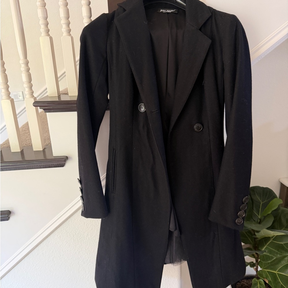 Betsey Johnson Black Double-Breasted Trench Coat